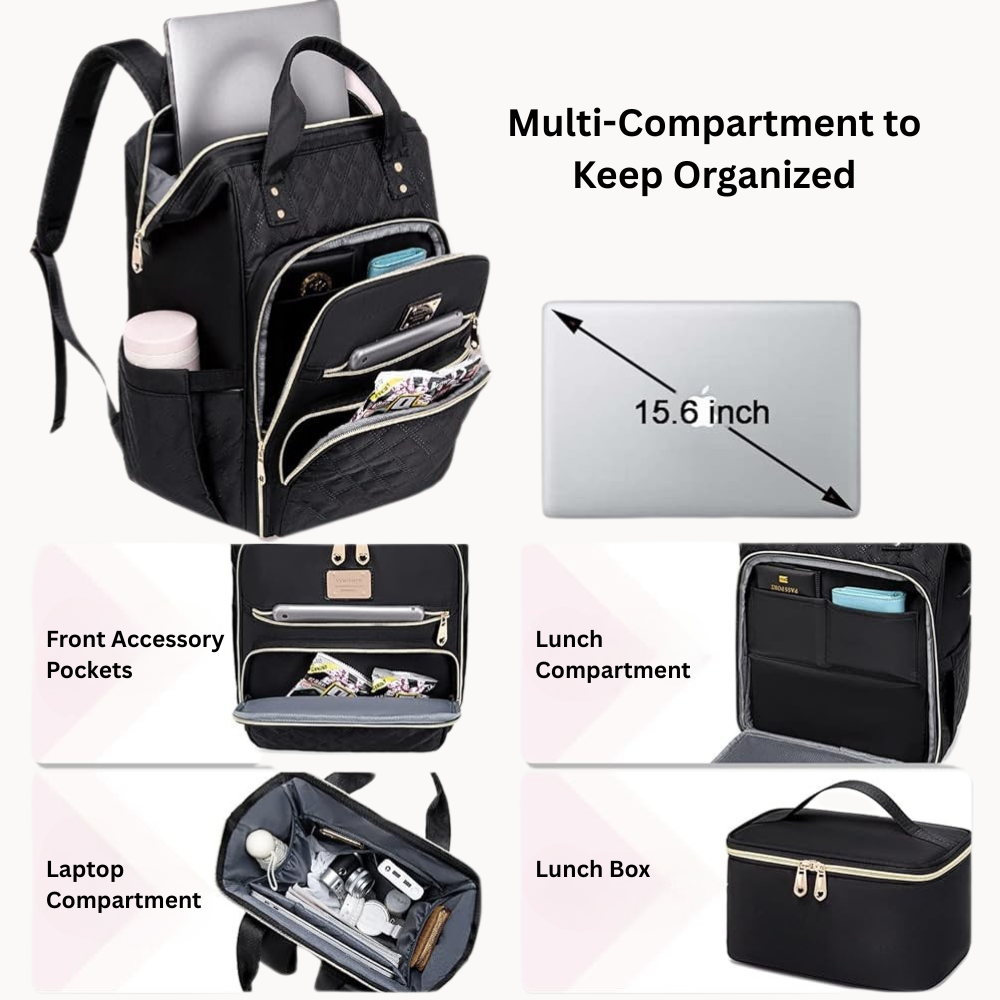 backpack lunch bag laptop MATEIN for Men, 17 Inch Work Backpack with Lunch Compartment day comfort Modern Lunch Backpack Packuum